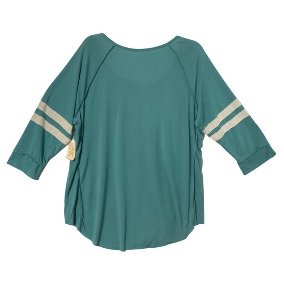 Terra & Sky Blouse Womens Plus Size 2X 20W 22W Blue Green White Scoop Neck Top S - Picture 3 of 11